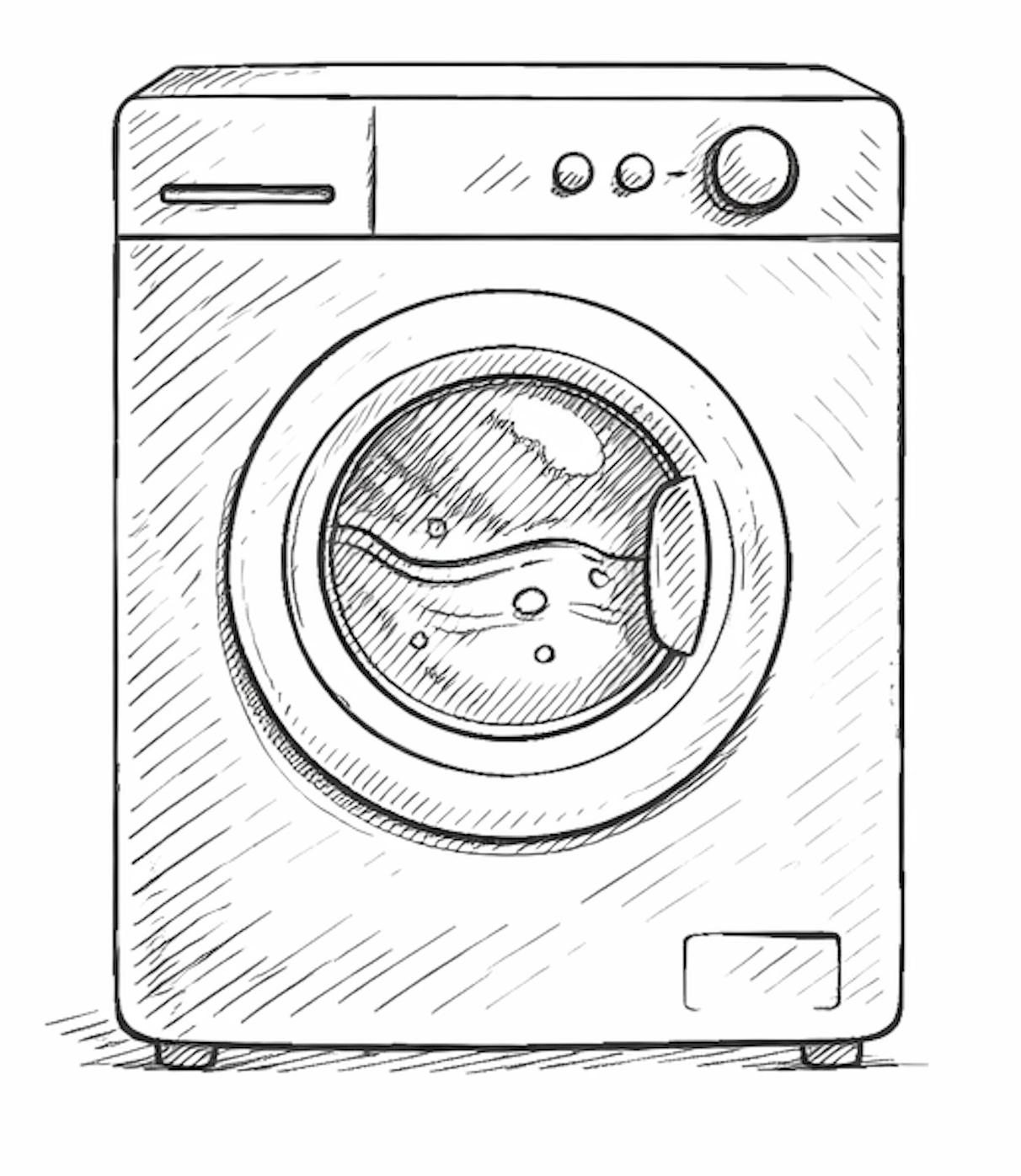 Machine à laver moderne pour appartements de luxe dessin technique