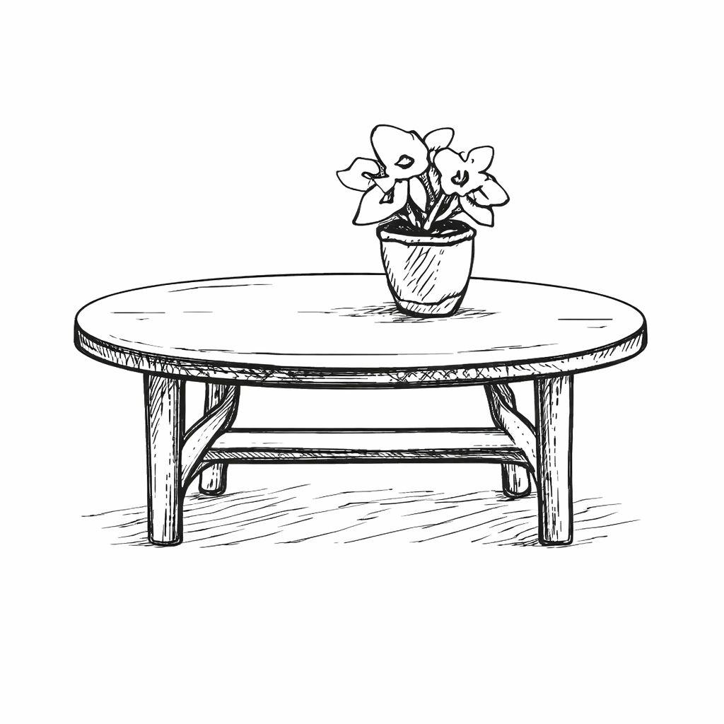 Table ronde de luxe avec vase de fleurs pour villa décoration intérieure