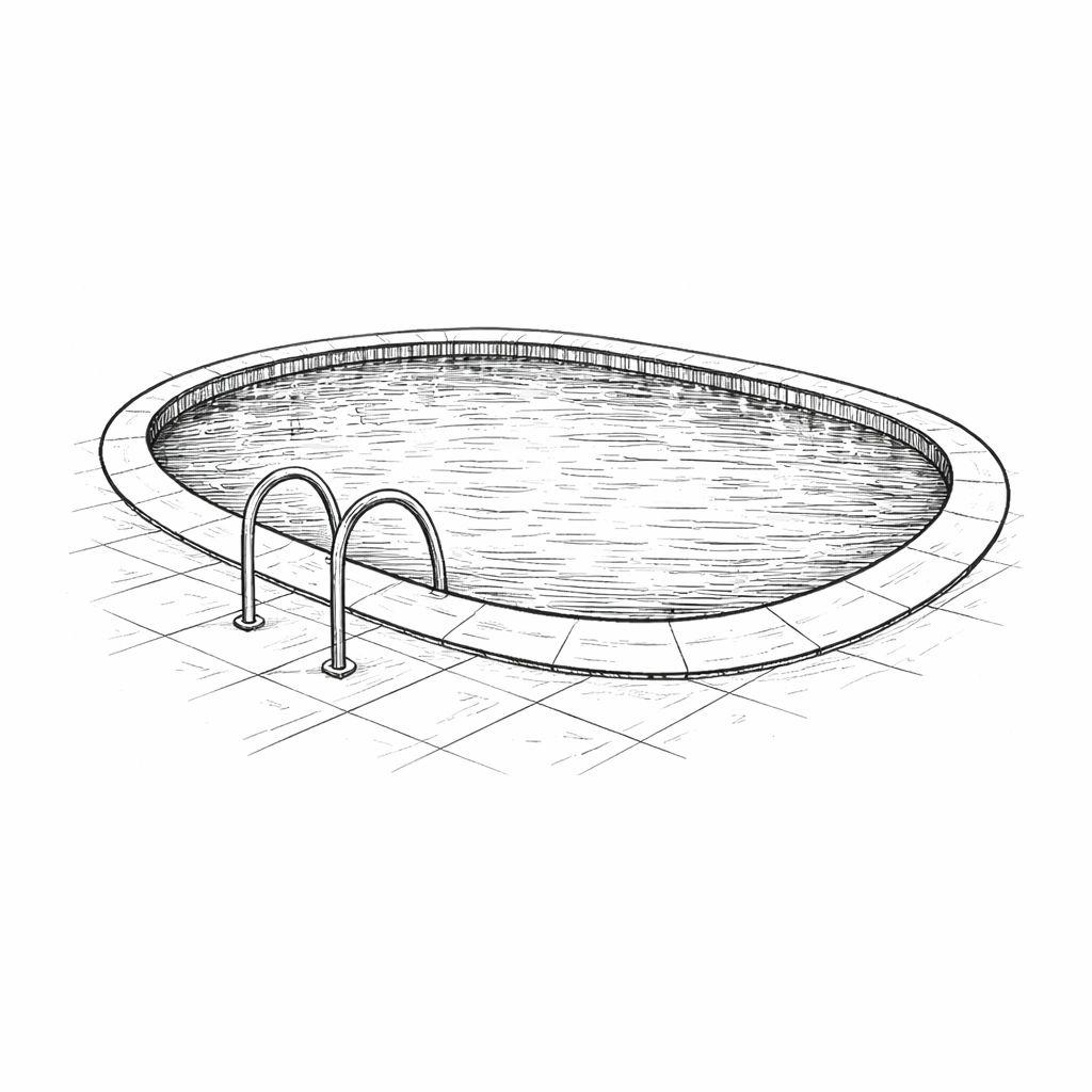 Piscine moderne d'une villa de luxe avec escalier d'accès