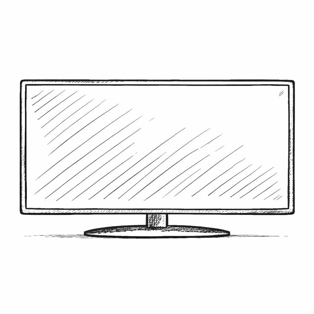 Écran plat moderne pour appartements de luxe, dessin minimaliste
