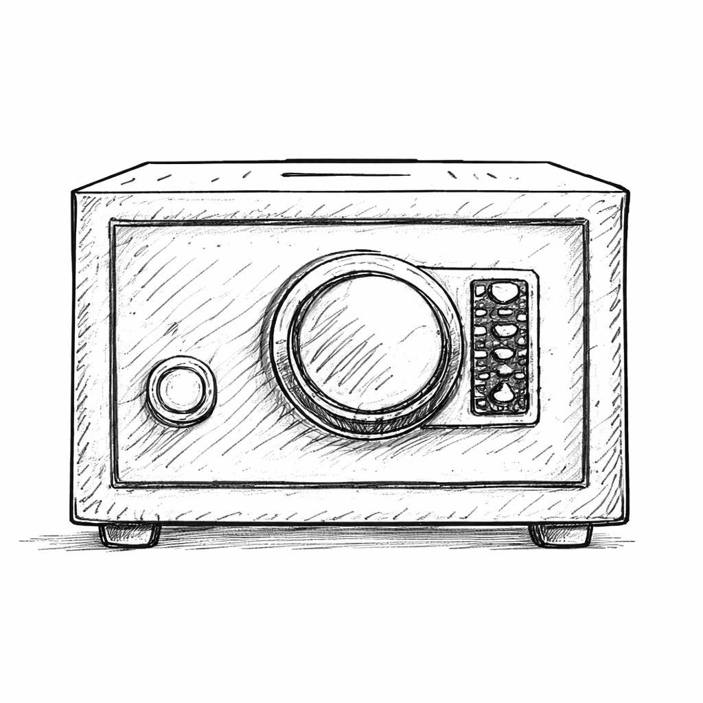 Micro-ondes dessin vintage pour appartements de luxe modernes
